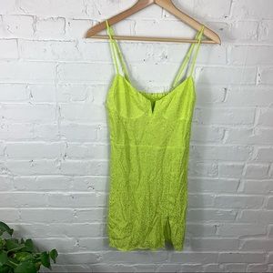 Blue Life Spaghetti Straps Mini Dress Green Size S